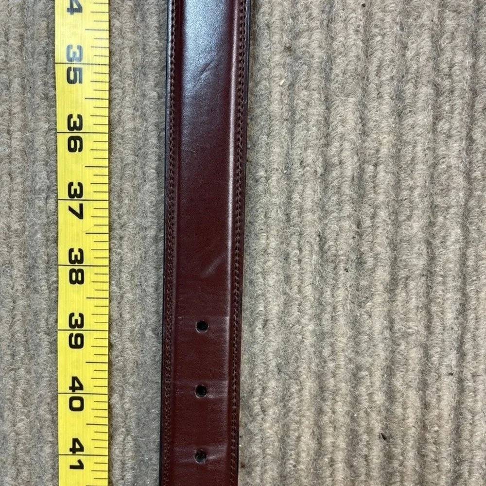 Dockers Mens Brown Leather Dress Belt Size L 38-40 11DP110032 Silver Buckle